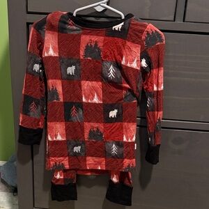 Cozy Red Plaid Kids Pajama Set